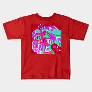 red radioactive alien ecopop Kids T-Shirt